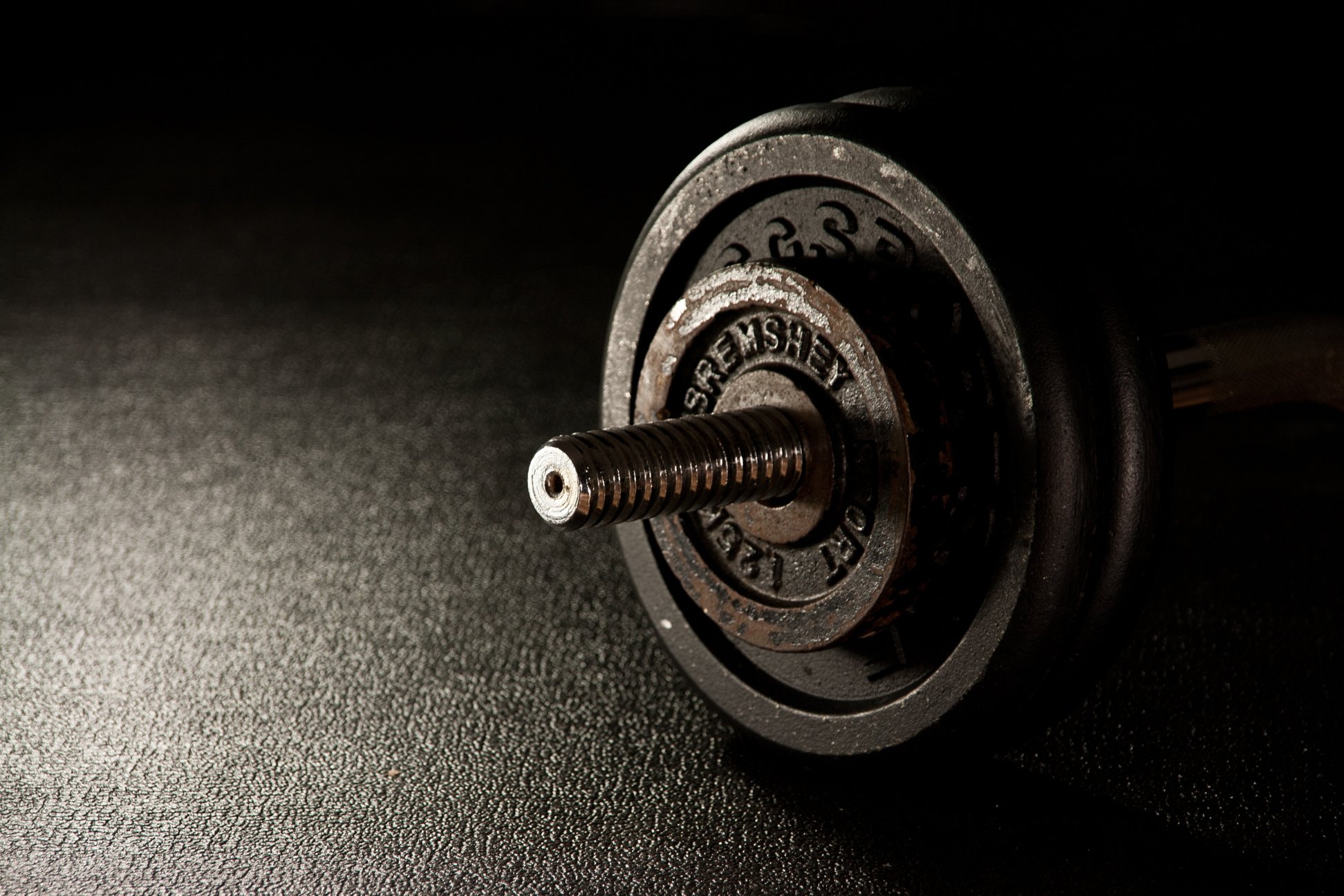 Dumbbell on Dark Background